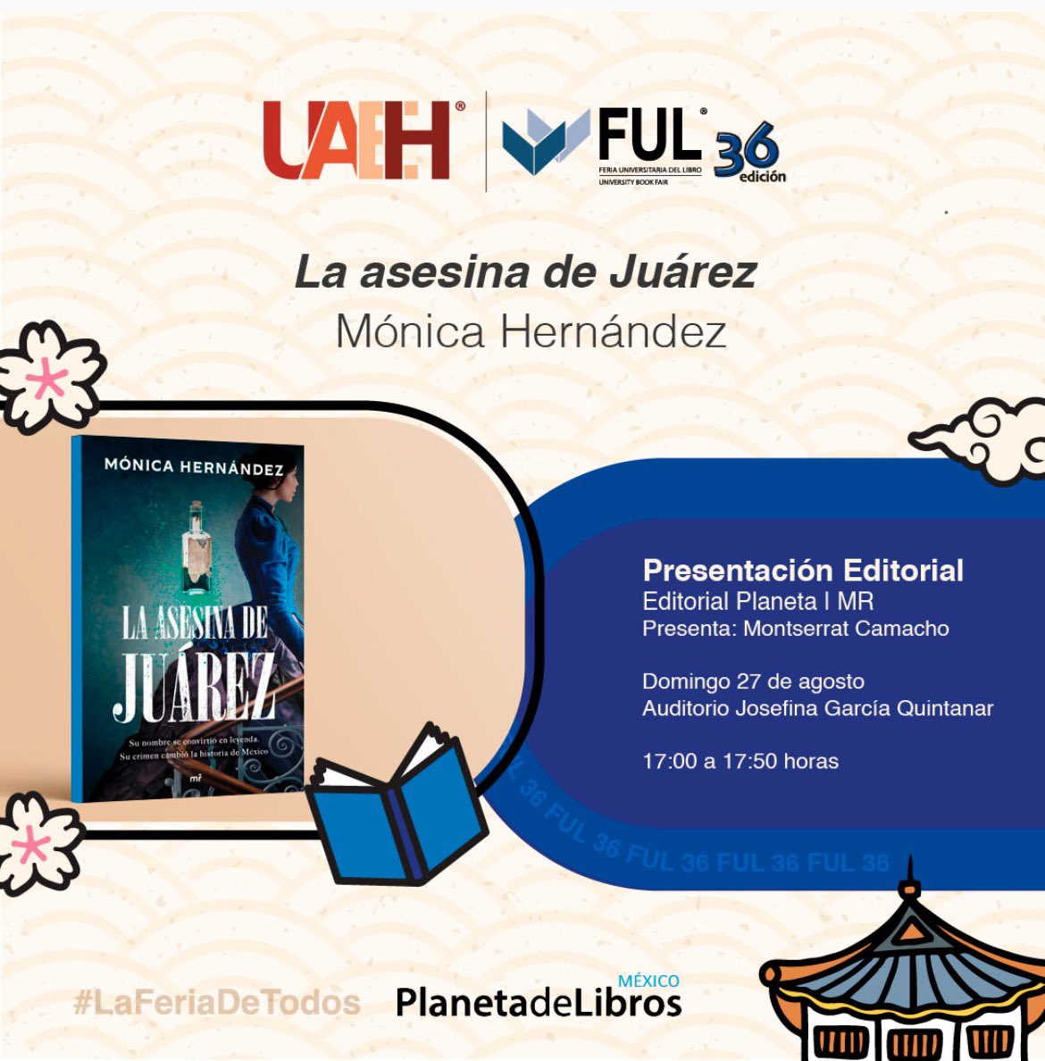 Muchas gracias a @FUL_mx por el cálido recibimiento para conmigo y con #LaAsesinadeJuárez. Un honor comoartir con todos los que asistieron. Gracias a la Dra María Montserrat Camacho. @PlanetaLibrosMx