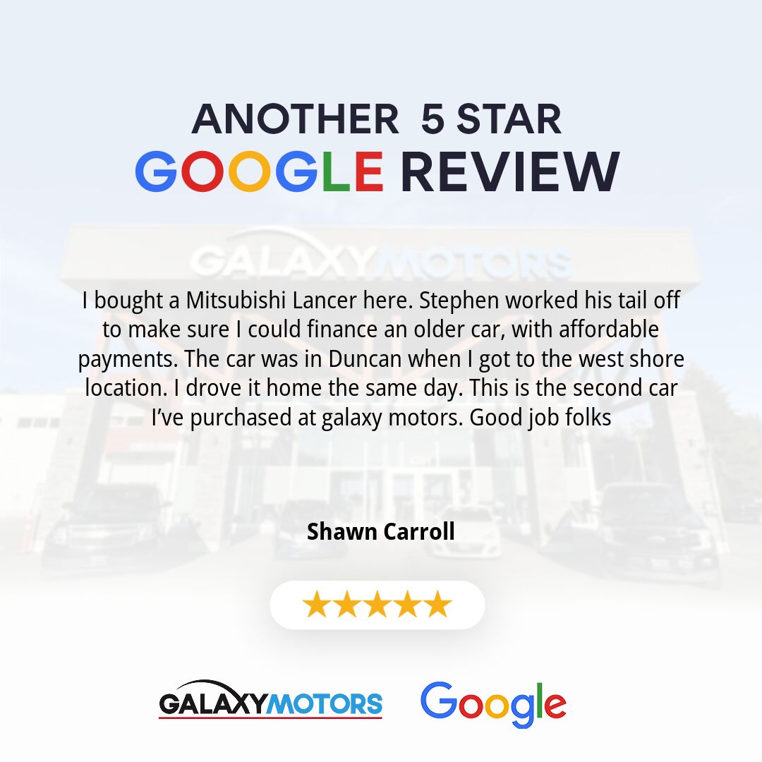 Another 5 Star Google Review! Thank you for working with us Shawn Carroll.
#5StarGoogleReview #GalaxyMotors