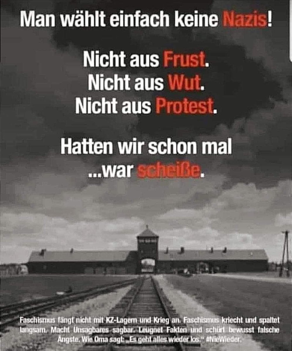 Jeden Tag daran erinnern! Die #afd ist keine demokratische Partei, sondern eine faschistische, unsoziale, frauenfeindliche, homofeindliche & rassistische Vereinigung von Rechtsextremist*innen, die vom Verfassungsschutz beobachtet wird. zit. nach @lupus_woelfin #AfDVerbotSofort