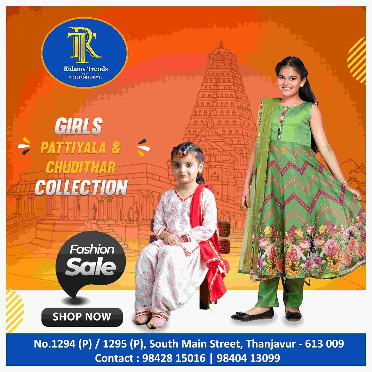 RidamsTrends's tweet photo. " 𝗥𝗶𝗱𝗮𝗺𝘀 𝗧𝗿𝗲𝗻𝗱𝘀 " #RidamsTrends #kids #gifts #ladieswear #ladies #kidswear #returngifts #Thanjavur #tanjore #Tn49  #Ridams_Trends #latesttrends #kidscollection #womensfashion #womenswear #apparel #women #saree #chudidhar #salwarsuit #cottonsaree #kurtis https://t.co/IKvqXmw7cn