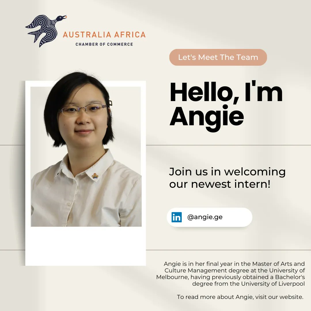 Join us in welcoming Angie! 

#WelcomeAngie #CulturalManagement #GlobalTrade #NGOChampion