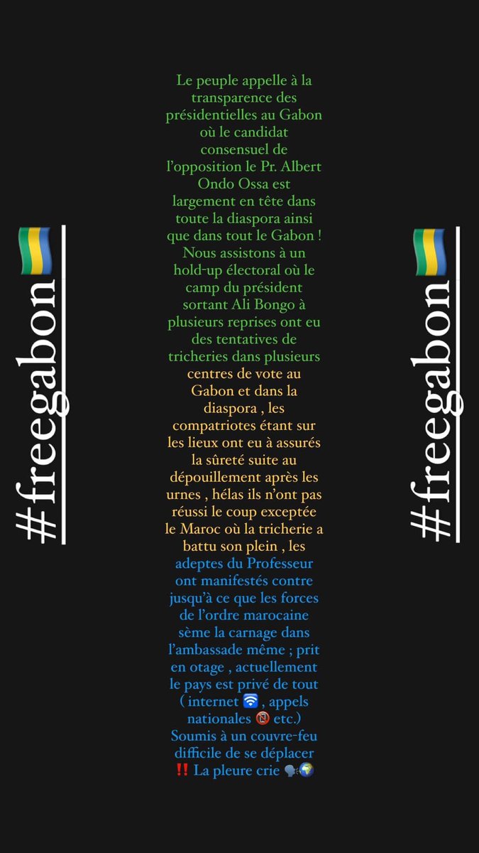 MbietUlrick's tweet photo. #FreeGabon https://t.co/CCDNecOmLD