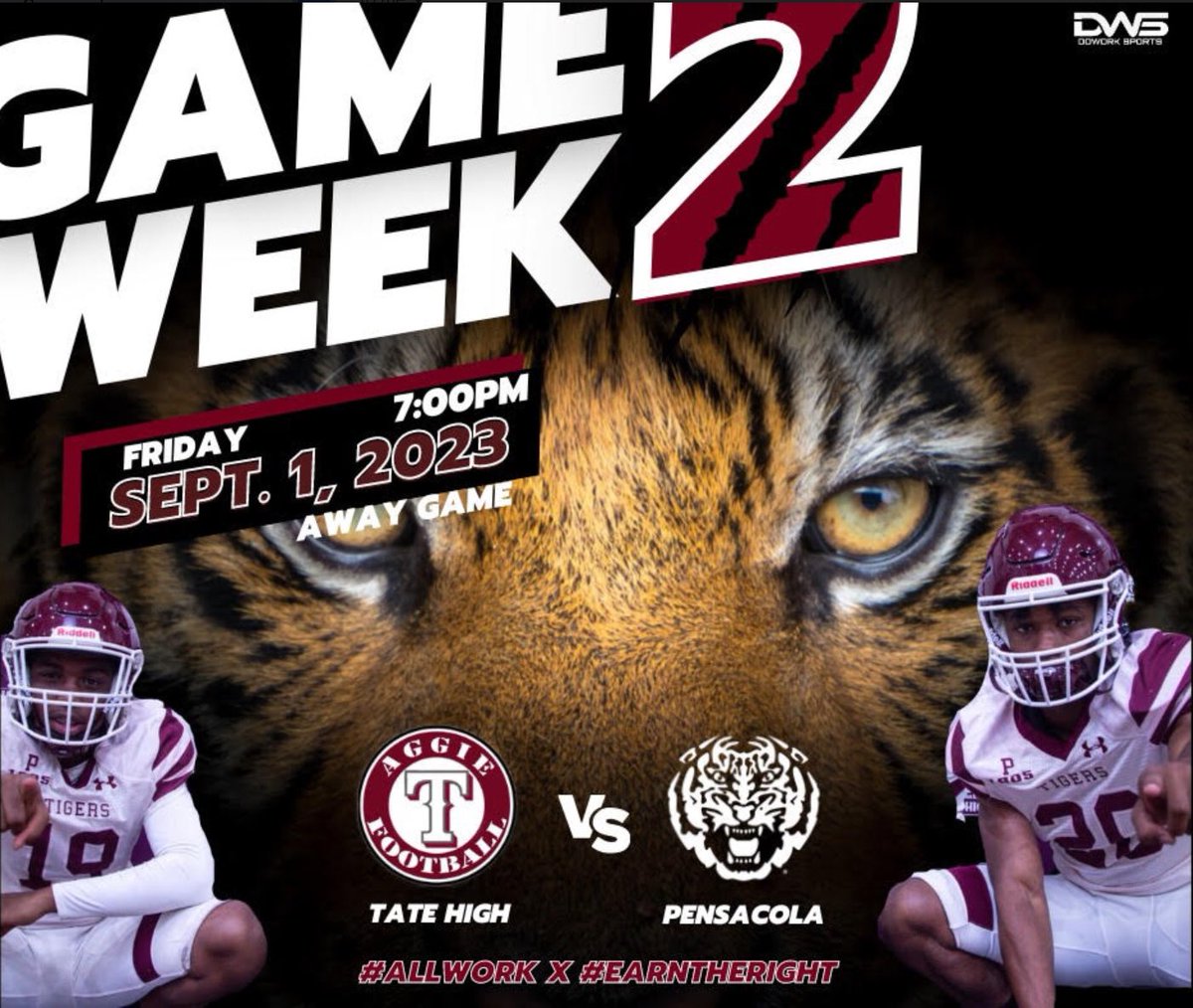 PHS_TigersFB's tweet photo. New Week, Same Goal: PLAY TO WIN!

Tiger Faithful, travel with us to Cantonment,  as we take on  a talented @TateFootball team! A true road test for our Tigers!

Your continued support of our program is needed and appreciated!

#AllWork X #EarnTheRight https://t.co/WIshUNWHGK