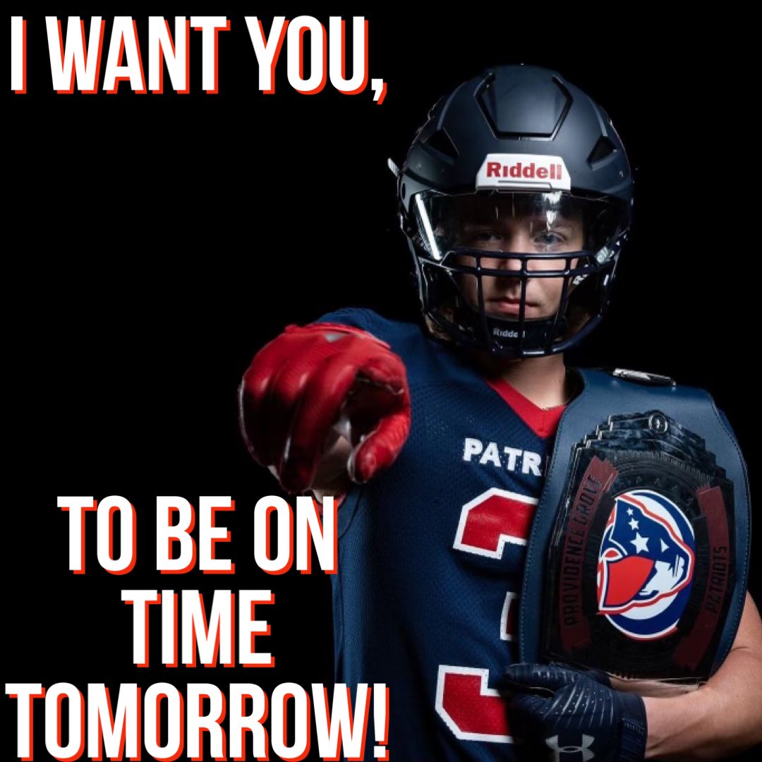 🚨PATRIOTS🚨

School starts tomorrow! A few reminders for success:
✅ be on time (8:00 AM)
✅ be on task (Homeroom 1st)
✅ find a way to serve others 

✅ make sure the shoe game is on point 👟 👟 👟 

Have a great day! 
#rowtheboat