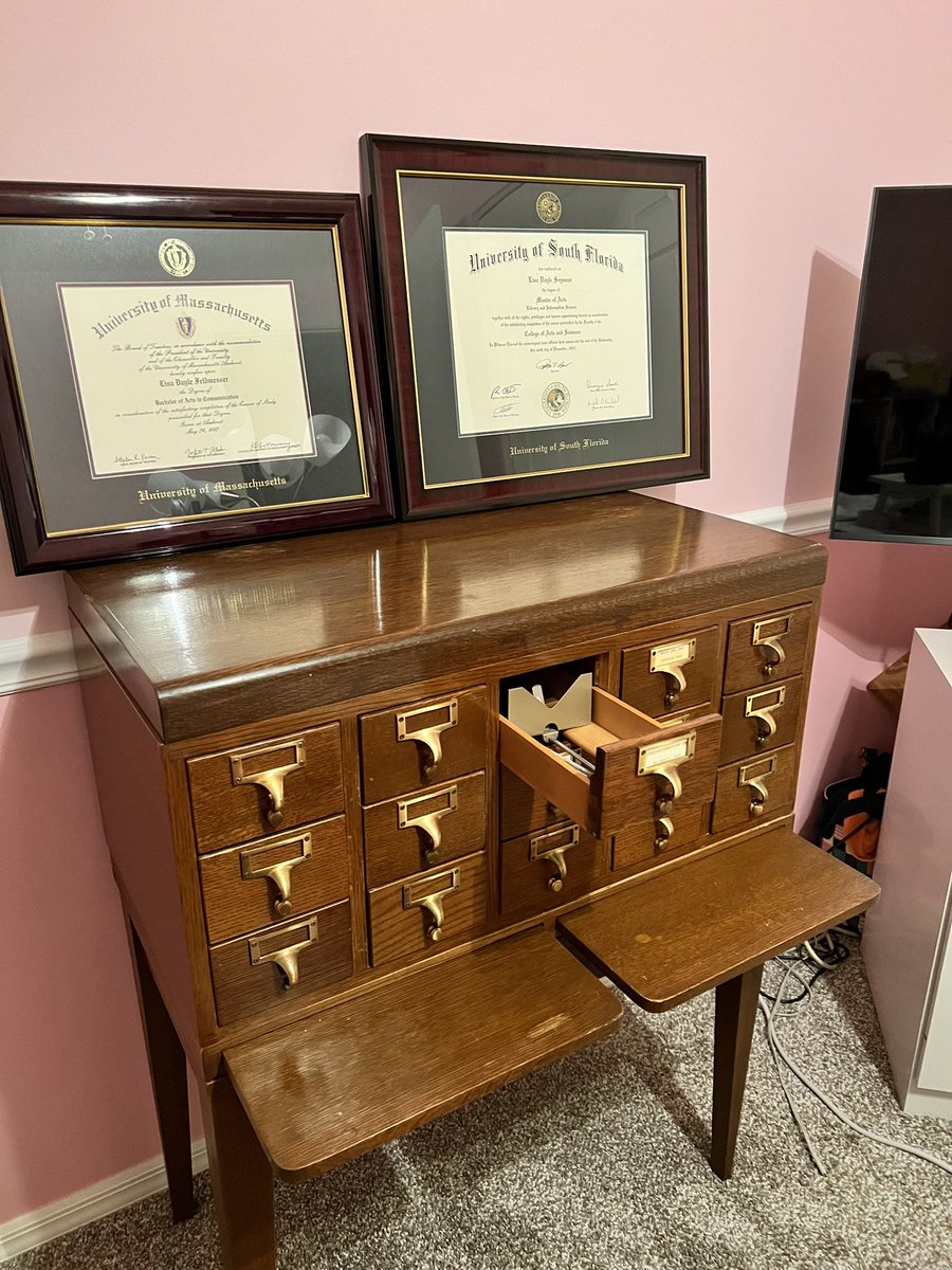 Lisa Seymour (@lisaseymour1) on Twitter photo A perfect #booknerd kind of day. I drove 6 hours listening to great book to pick up this beauty. My ❤️ is so happy to have this in my office. It’s the perfect piece to hang my <a href="/USFSI/">USF School of Information | iSchool</a> diploma over 🥰. #LibraryLife #library #libraries #librarians #LibraryNerd #ThisWasMyGoogle A perfect #booknerd kind of day. I drove 6 hours listening to great book to pick up this beauty. My ❤️ is so happy to have this in my office. It’s the perfect piece to hang my <a href="/USFSI/">USF School of Information | iSchool</a> diploma over 🥰. #LibraryLife #library #libraries #librarians #LibraryNerd #ThisWasMyGoogle