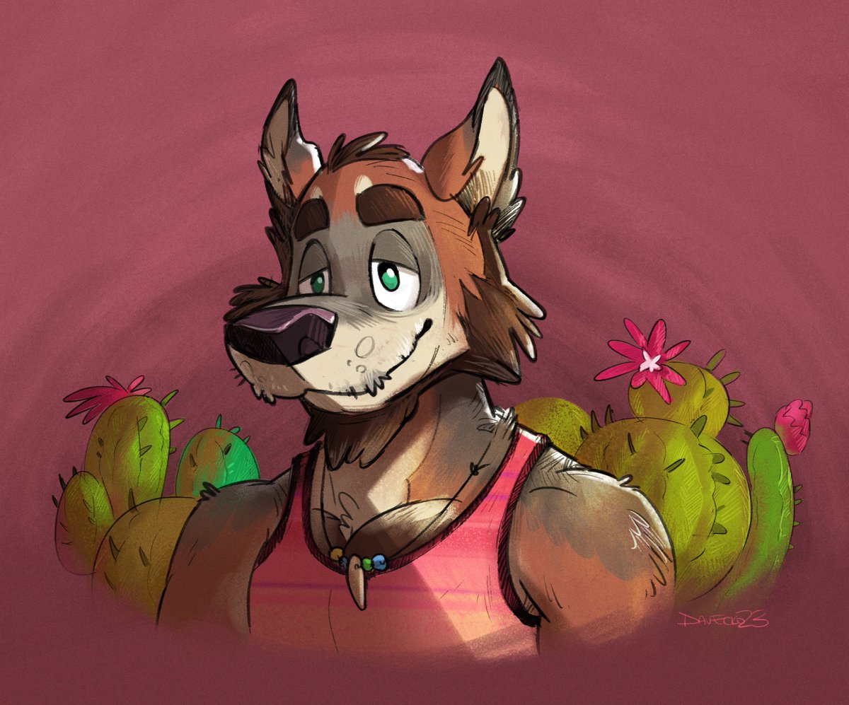 Sleepy old cactus coyote 1.5hr speedpaint