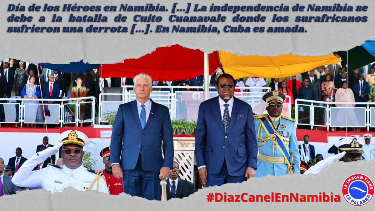#Cuba  y #Namibia hermanadas en su lucha contra el colonialismo.
#DiazCanelEnNamibia
#DiazCanelEnÁfrica