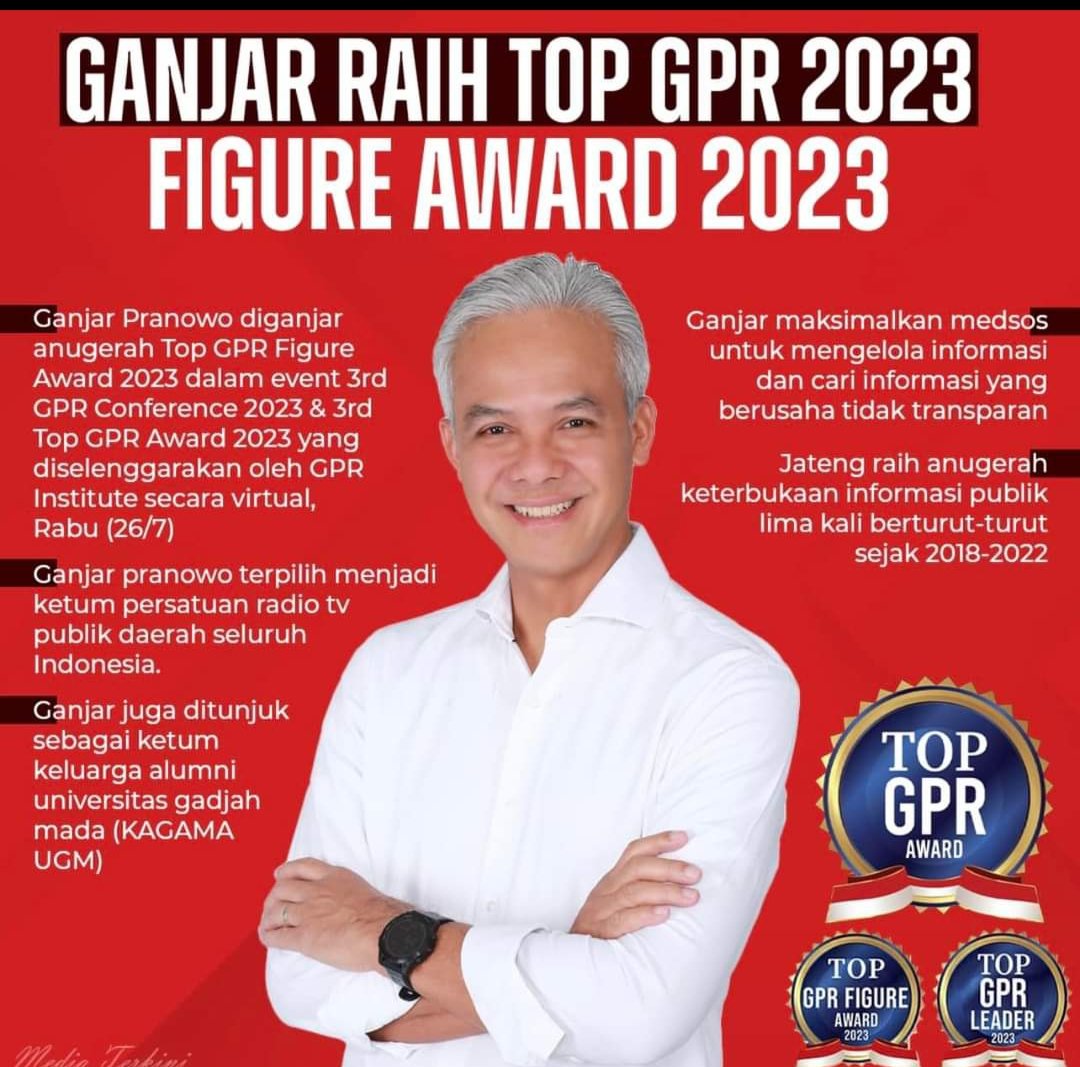 Ganjar Pranowo berkomitmen terhadap keterbukaan informasi publik .
Komitmen ini telah membawa Provinsi Jateng di bawah kepemimpinan Pak Ganjar meraih anugerah Keterbukaan Informasi Publik hingga lima kali berturut2 sejak 2018 hingga 2022.