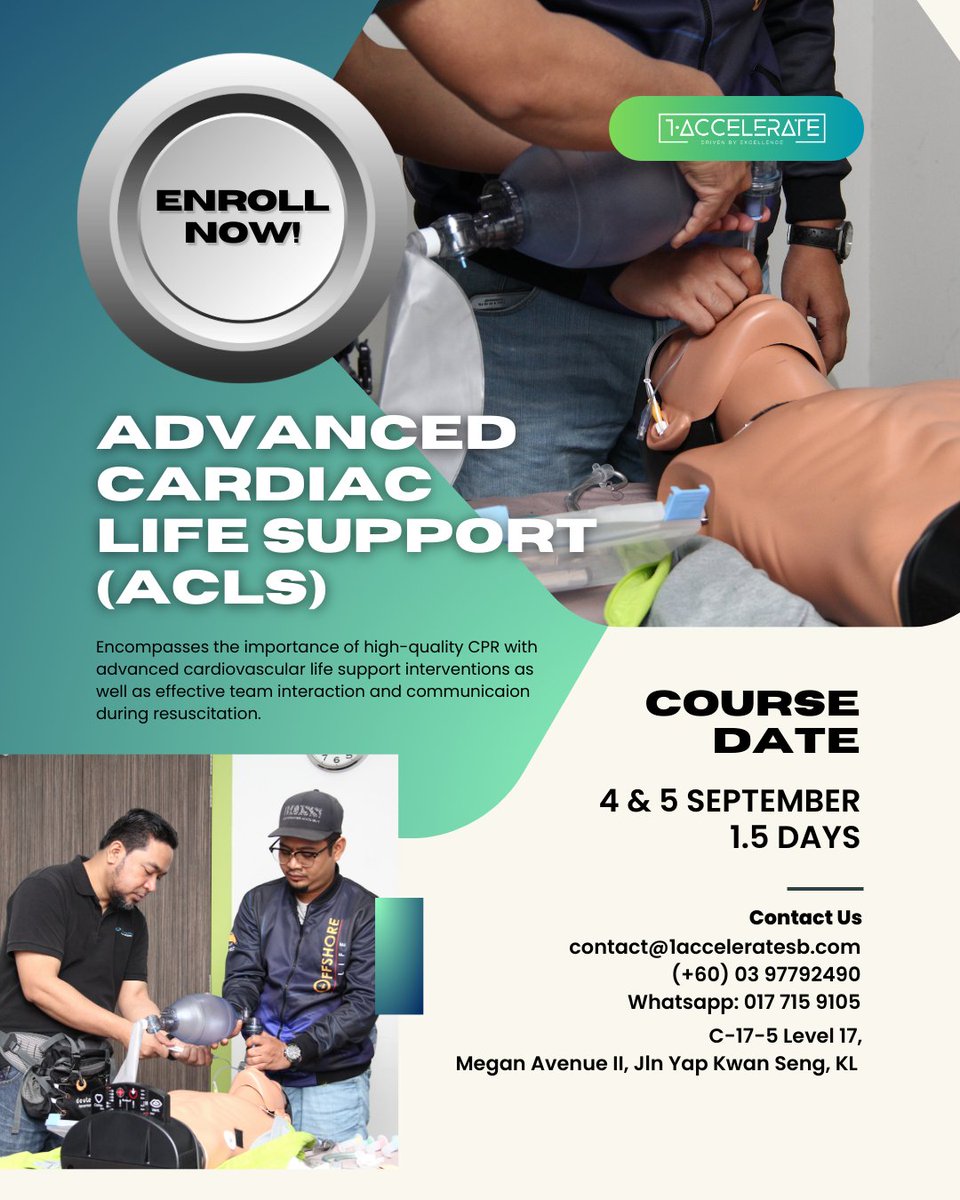 1acceleratesb's tweet photo. π Gear up for September with life-saving skills! Our courses are enrolling now. Be prepared for any emergency that comes your way. π©Ή
#SeptemberSafety #firstaidcourse #firstaidtraining #malaysiafirstaid #heartsaver #BLS #ACLS #ITLS #1accelerate https://t.co/tNzuCXla9g