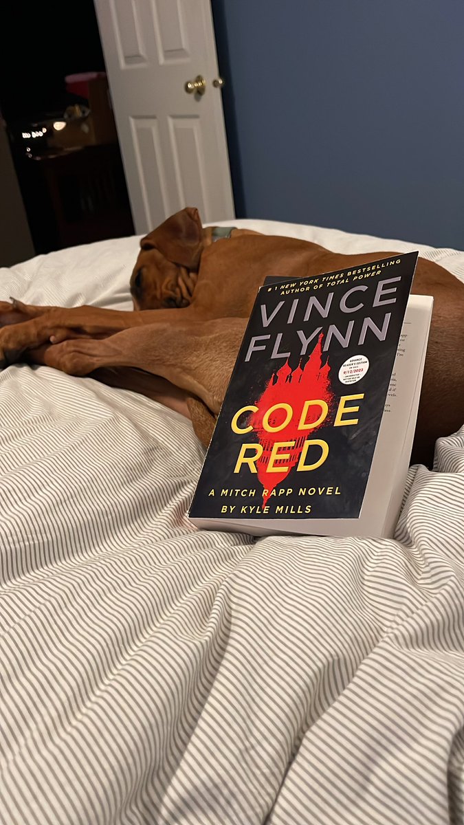 I'm finally home from an extended TDY and able to spend a little time reading Code Red. So far a fantastic Mitch Rapp adventure.  @AtriaMysteryBus @KyleMillsAuthor @bentleydonb #MitchRappisBack