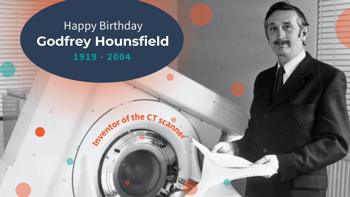 ACPSEM's tweet image. Today we celebrate Godfrey Hounsﬁeld, the inventor of the CT scanner! #CTscanner #Xray #History #physics