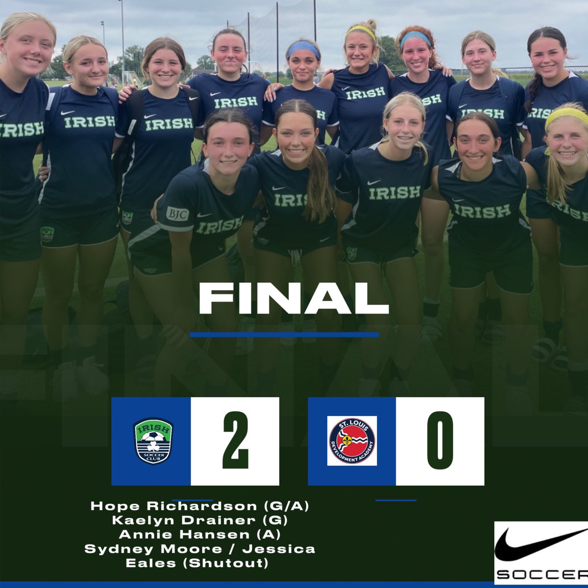 AltonIrishClub's tweet photo. Irish Soccer 2006 Girls pick up W v STL DA 2006 United. Congrats girls! https://t.co/71yTqly37t
