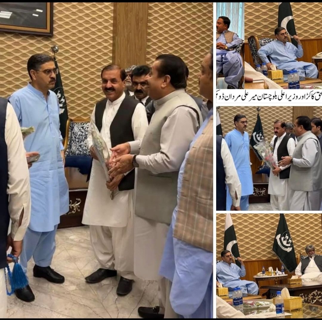 Caretaker PM's visit to Quetta was a good omen.  He is well aware of the problems of Bln.  It is hoped that he will solve the problems of Bln on priority basis.  We thank the PM who paid a detailed visit to Quetta. <a href="/anwaar_kakar/">Anwaar ul Haq Kakar</a> <a href="/jam_kamal/">Jam Kamal Khan</a> <a href="/MirAliMardan/">Mir Ali Mardan Domki</a> <a href="/zobaida_jalal/">Zobaida Jalal</a> <a href="/palyani/">Senator Danesh Kumar Palyani</a>