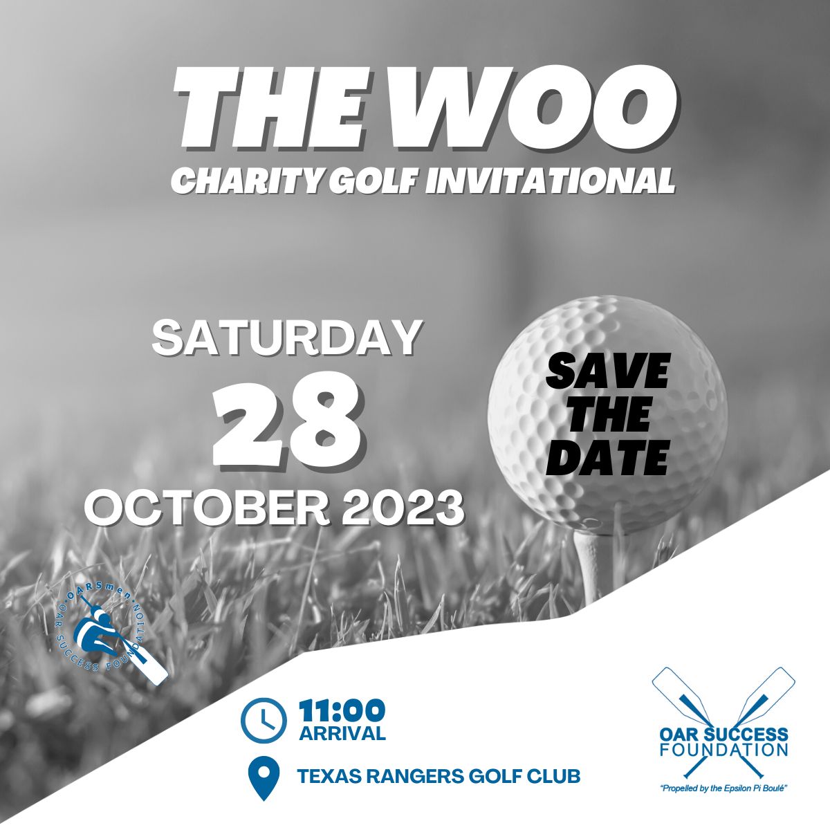 OARfoundation's tweet photo. SAVE THE DATE for the OAR Success Foundation Annual Charity Golf Invitational: “The WOO”! Funds raised support the #OARSmenProgram; a College, Life & Career Readiness Program benefitting selected and deserving African-American young men in #DFW. https://t.co/S8W8crFu3q https://t.co/G06Rw0By49