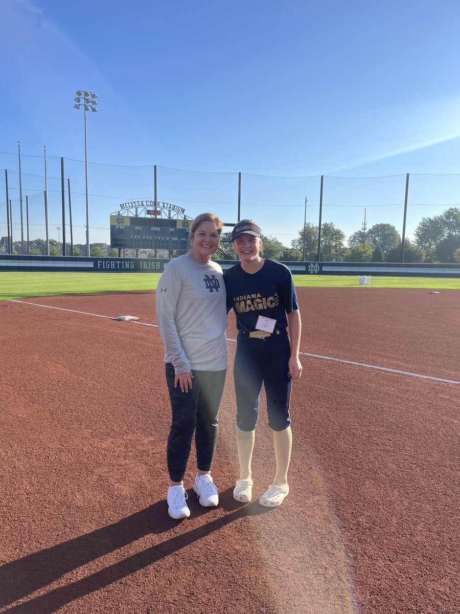 Had a great time <a href="/NDsoftball/">Notre Dame Softball</a> camp today. Thank you @NDcoachGumpf  and <a href="/2Ganeff/">Kris Ganeff</a> for the great instruction, can’t wait to come back. Excited to use some of the new drills I learned in my training. <a href="/IMG08BenGod/">Indiana Magic Gold National Bennett/Goddard 18U</a> <a href="/LegacyLegendsS1/">Legacy & Legends Softball</a> @Los_Stuff <a href="/ExtraInningSB/">EXTRA INNING SOFTBALL</a> <a href="/SBRRetweets/">Softball Recruiting Reposts</a>