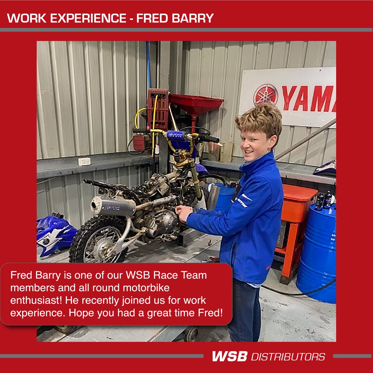 At WSB Distributors we pride ourselves on offering young people opportunities to do work experience. 

#WorkExperience #MotorbikeMechanic #HandsOnLearning #RuralCareerPath #MechanicTraining #AgricultureIndustry #MechanicApprentice #HandsOnEducation #RuralYouth #FarmMechanics