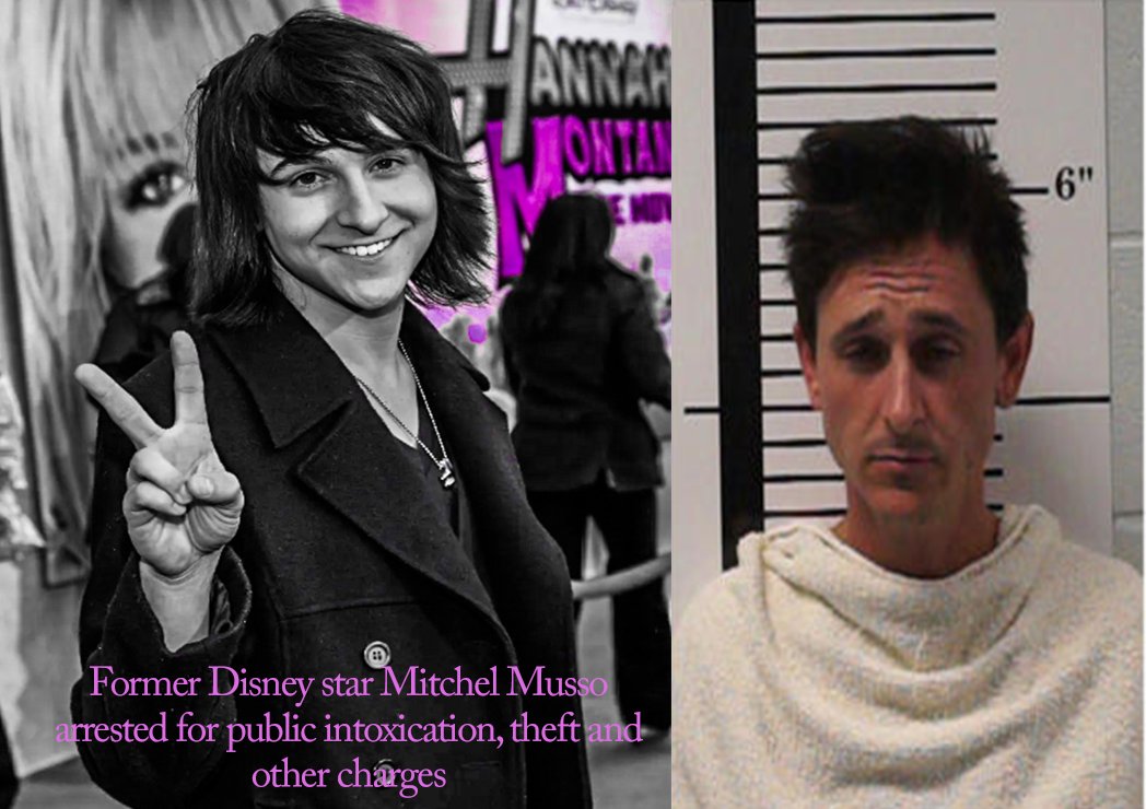 WalkCrime's tweet photo. Mitchel Musso, a former Disney star, was recently apprehended for various charges including public intoxication and theft. #mitchelmusso #disneystar #DisneyChannel #disneychannelstar #hannahmontana #phineasandferb https://t.co/qRg4XEvm8L