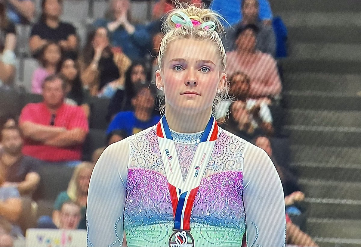 Omaha’s Lexi Zeiss coming off ankle surgery to earn a 6th place finish on bars at the #XfinityChamps #lexizeiss #omahanebraska #teamzeiss