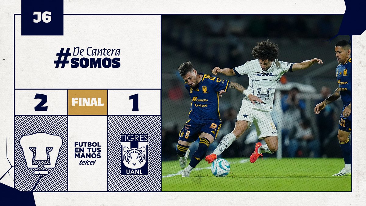 #Jornada6 

Victoria para LA U de México 🙌🔥

#DePumasSoy #DeCanteraSomos #FutbolEnTusManos <a href="/Telcel/">Telcel</a>