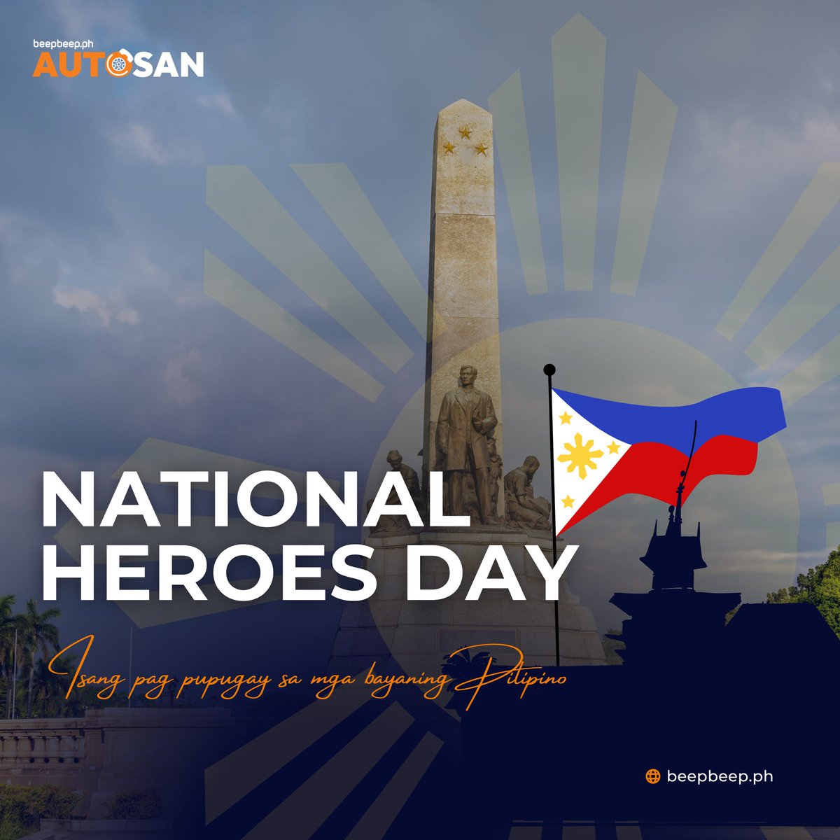 usebeepbeep's tweet image. Maligayang Araw ng mga Bayani! 👏🏻

Sa araw na ito, isang pagpupugay sa kanilang tapang at sakripisyo. Let their legacy inspire us to create a brighter future for our nation. 

#NationalHeroesDay #Beepbeepph #AutoSan #Carservices