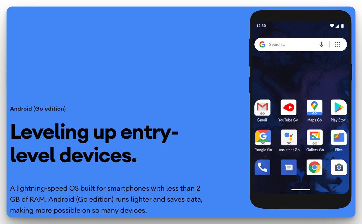 sortedwallet's tweet photo. 2/6 What’s Android Go? It’s a streamlined version of Android designed for smartphones with less than 2GB of RAM. It’s perfect for entry-level devices, loading apps 30% faster, and specifically optimized for data efficiency. #AndroidGo https://t.co/ycsdqT4BhK