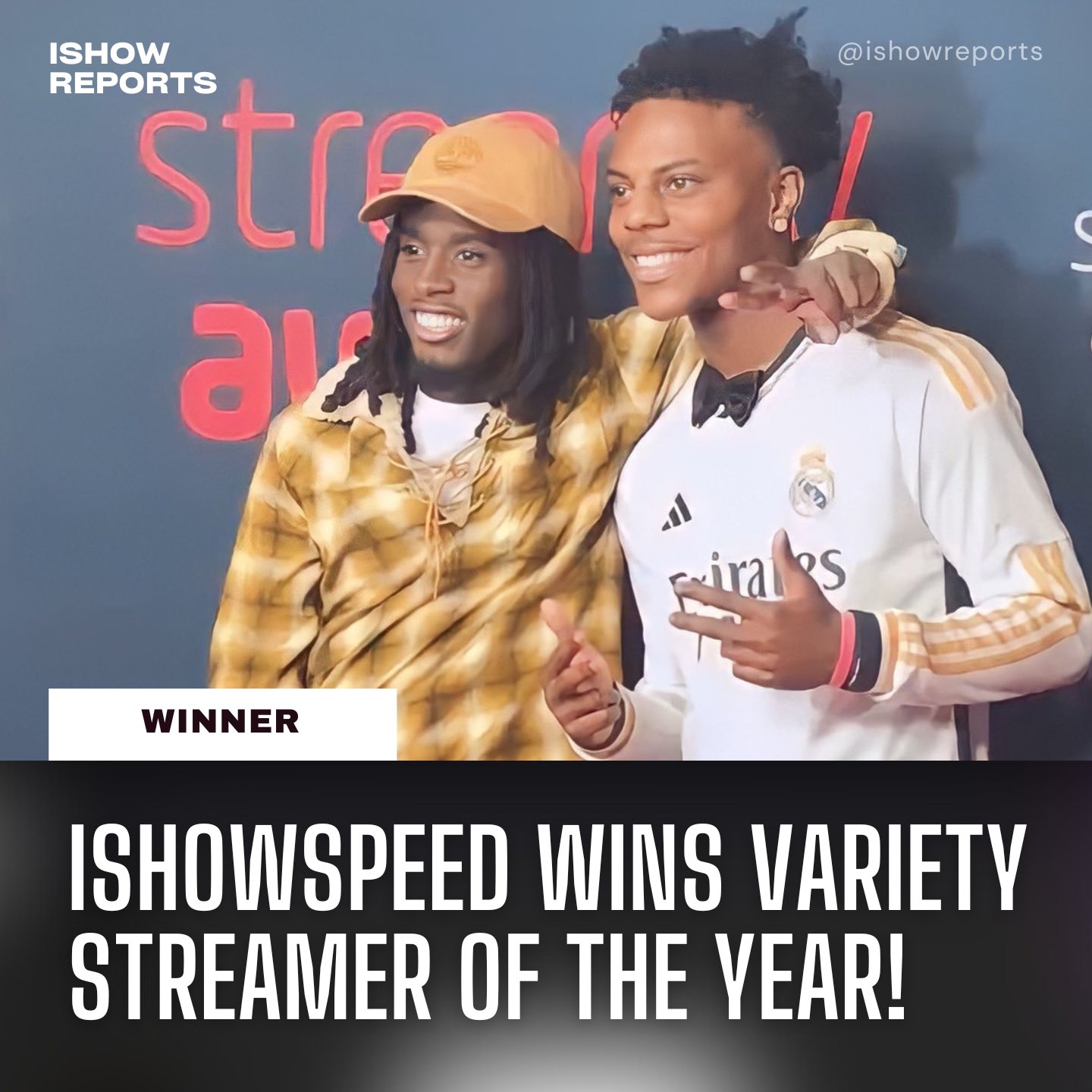 We are so proud of you son' - IShowSpeed wins the Variety Streamer