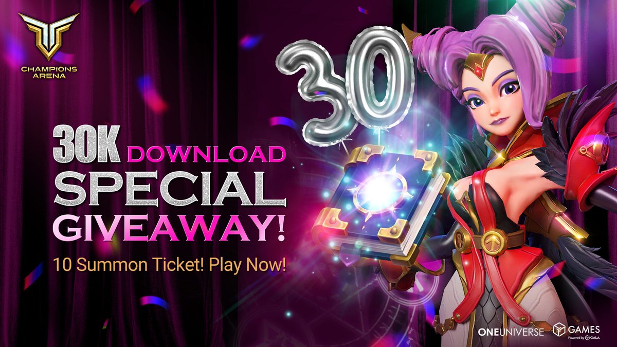 Store(Mobile,PC): tosto.re/championsarena 30K Download Special Giveaway! More download is more giveaway. Play together, receive more! Follow us to get more giveaway info! #NFT #web3 #P2EGame #Web3Games #NFT #P2E #gogalagames #ChampionsArena #Giveaway