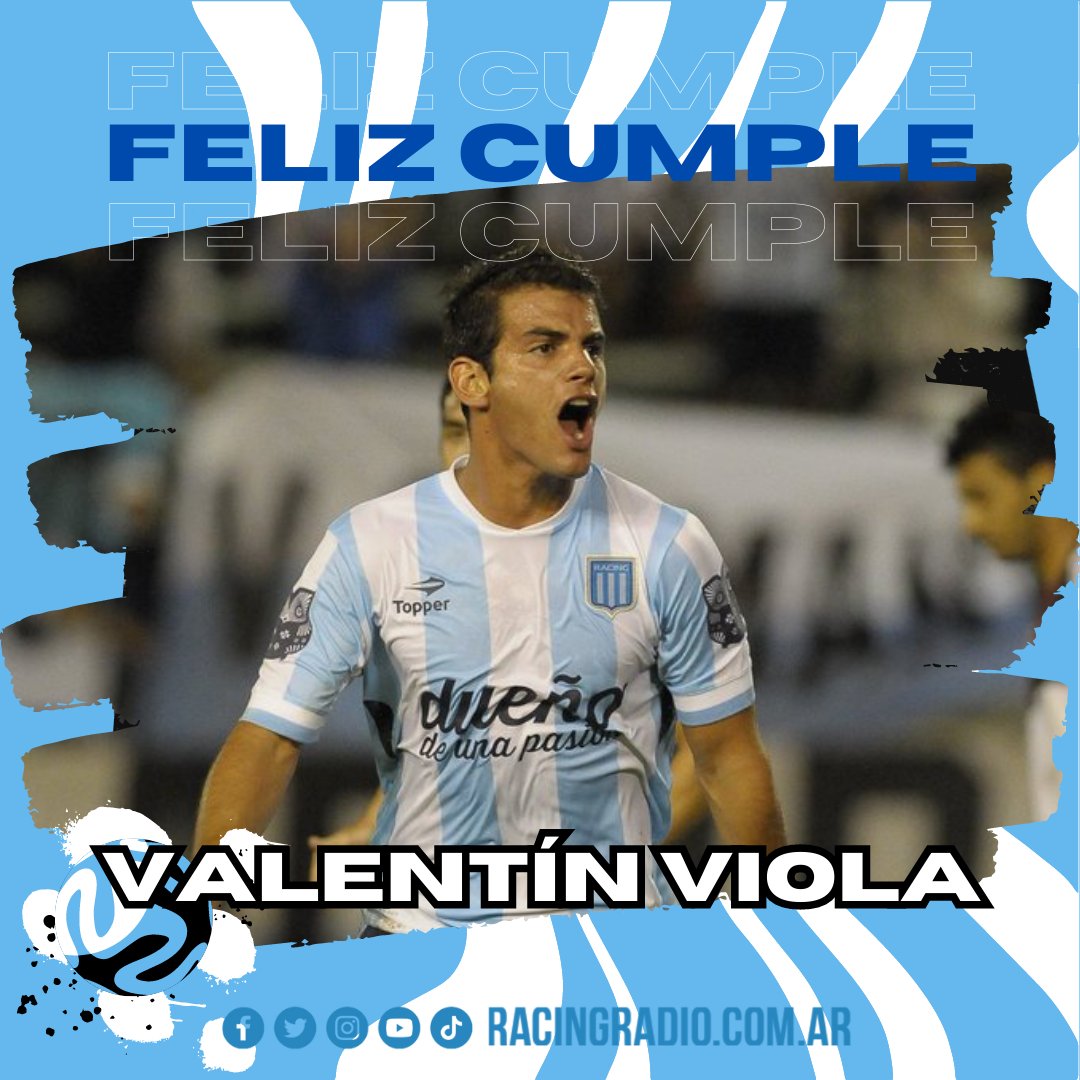 RacingRadioClub's tweet photo. 🎂 Hoy cumple 32 años Valentín Viola. Delantero, surgido de #RACING, que jugó 80 partidos entre 2010-2012 y 2013-2014, anotando 10 goles.
👉 Uno de sus tantos más recordados es este golazo de chilena a #ColonSF.
https://t.co/H8JiZGpQC2 https://t.co/Lw0NO5HY37