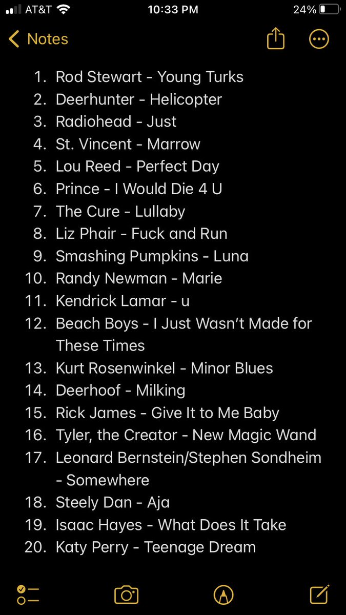 20-song thing done as quickly as possible