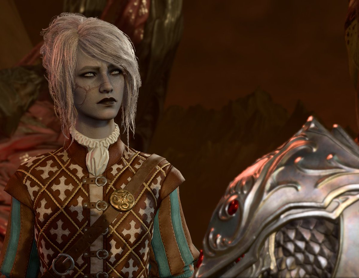 Let me introduce you to my beautiful Changeling (technically human) Bard, Azh'ard 🥰(a character I deeply cherish and as you can see, the main inspiration for my artist name)

I've been waiting for this game for so long, I'm so excited that now #BG3 is officially released 🎉