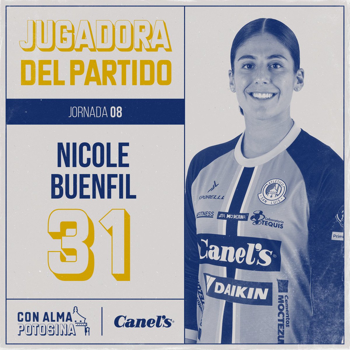 Nicole Buenfil, quien se deja la piel en cada jornada para salvaguardar el arco potosino. 🧤🚫

<a href="/NicoleBuenfil/">Nicole Buenfil Renoult</a>, elegida por <a href="/CanelsMx/">Canel's</a> como la mejor jugadora del partido. 🏅

#ConAlmaPotosina