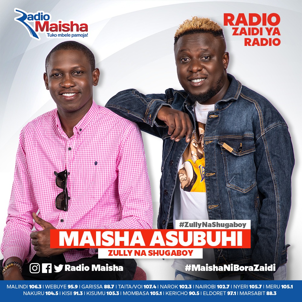 Maisha Asubuhi na <a href="/ZullySolomon/">Solomon zully</a> na <a href="/shugaboyke1/">Shugaboy KE</a>. 6am - 10am. #ZullyNaShugaboy #MaishaNiBoraZaidi #RadioZaidiYaRadio