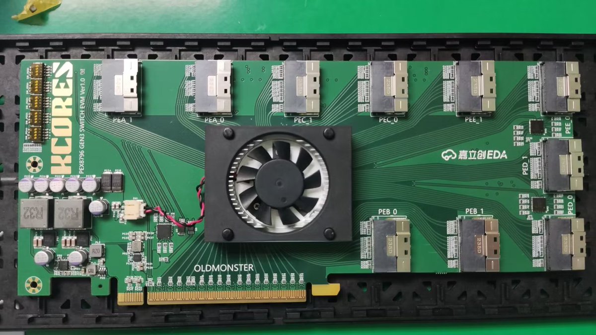 oshwhub.com/malong/PEX8796…

Holy shit........Σヽ(ﾟД ﾟ; )ﾉ
PEX8796 96-Lane PCIe3.0 Opensource PCIe card!