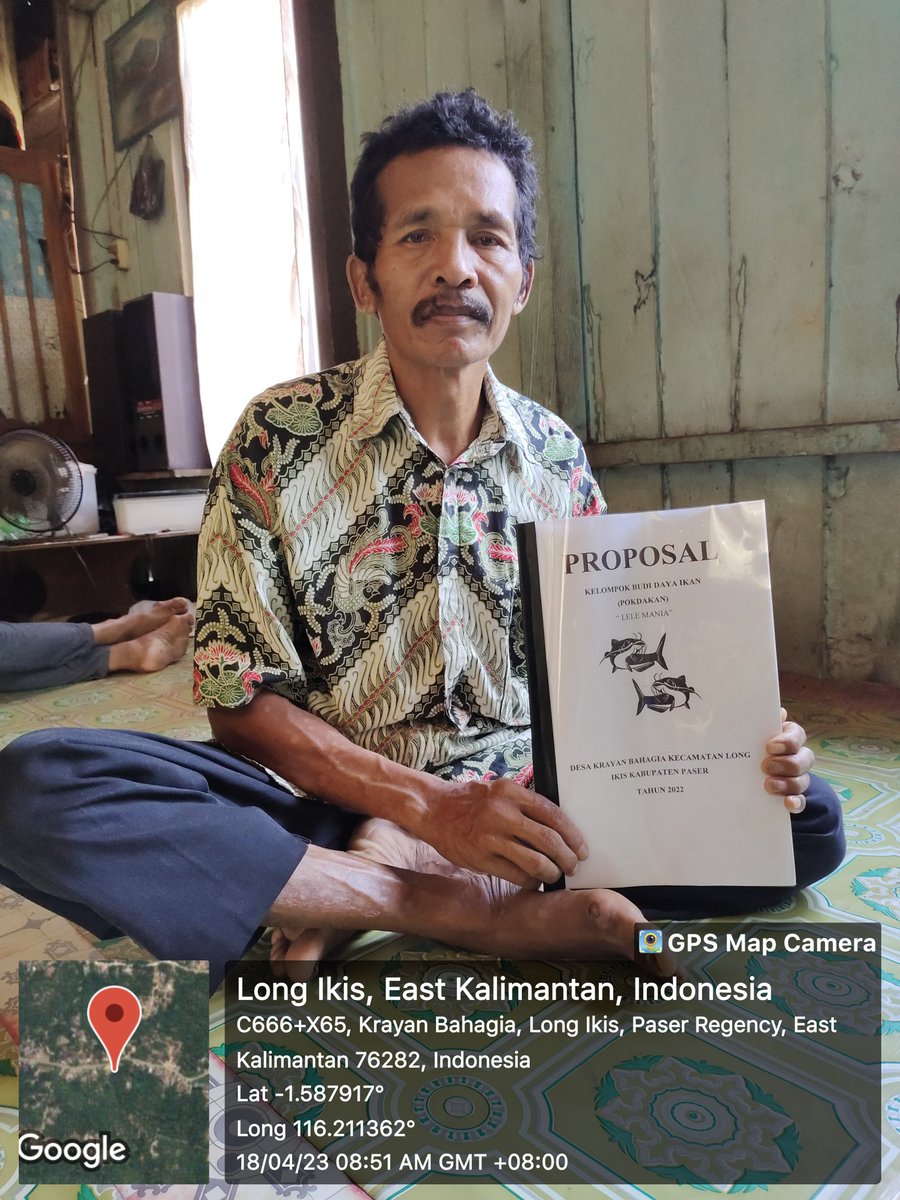 Kurdym6n's tweet photo. Selasa, 18/04/23, Kurdiman, Luhkan Kab. Paser di Pok. Lele Mania Ds Krayan Bahagia dan semuntai, mendampingi pembuatan proposal &amp; monev pembuatan kapal 
#giatLuhkanSatminkalTegal 
#paser https://t.co/m1yaRsir2Z