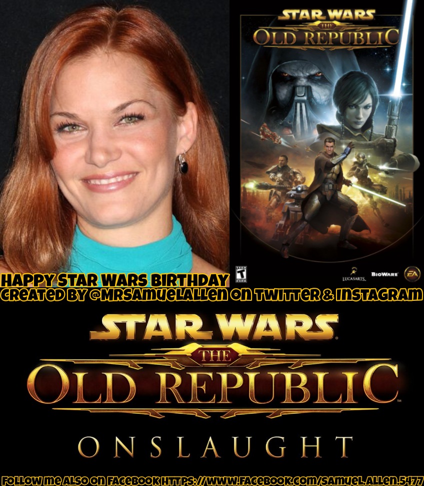 Happy Birthday to @RachelKimsey, she provided additional voices in #StarWarsTheOldRepublicOnslaught. Follow her also on Instagram instagram.com/rachelkimsey/. May she have a good one.