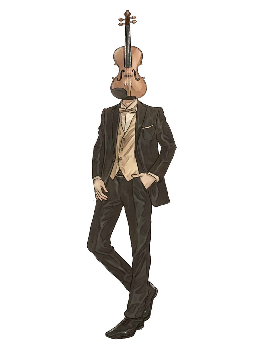 「今日8/28は #バイオリンの日 なので、バイオリン頭さん載っけます#objec」|鉄塊@DF 5/20.21 A-20のイラスト