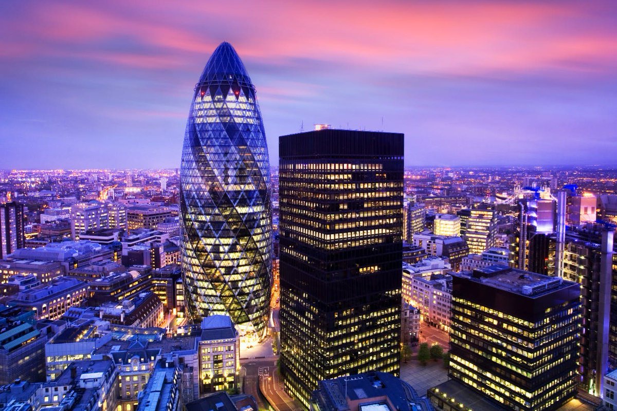 Aunicornglass's tweet photo. The Gherkin,formally 30 St Mary Axe and previously known as the Swiss Re Building, is a commercial skyscraper in London's primary financial district,London. It was completed in December 2003 and opened in April 2004.With 41 floors, it is 180 metres (591 ft) tall.#Aunicornglass https://t.co/IQ3FTKuUgI