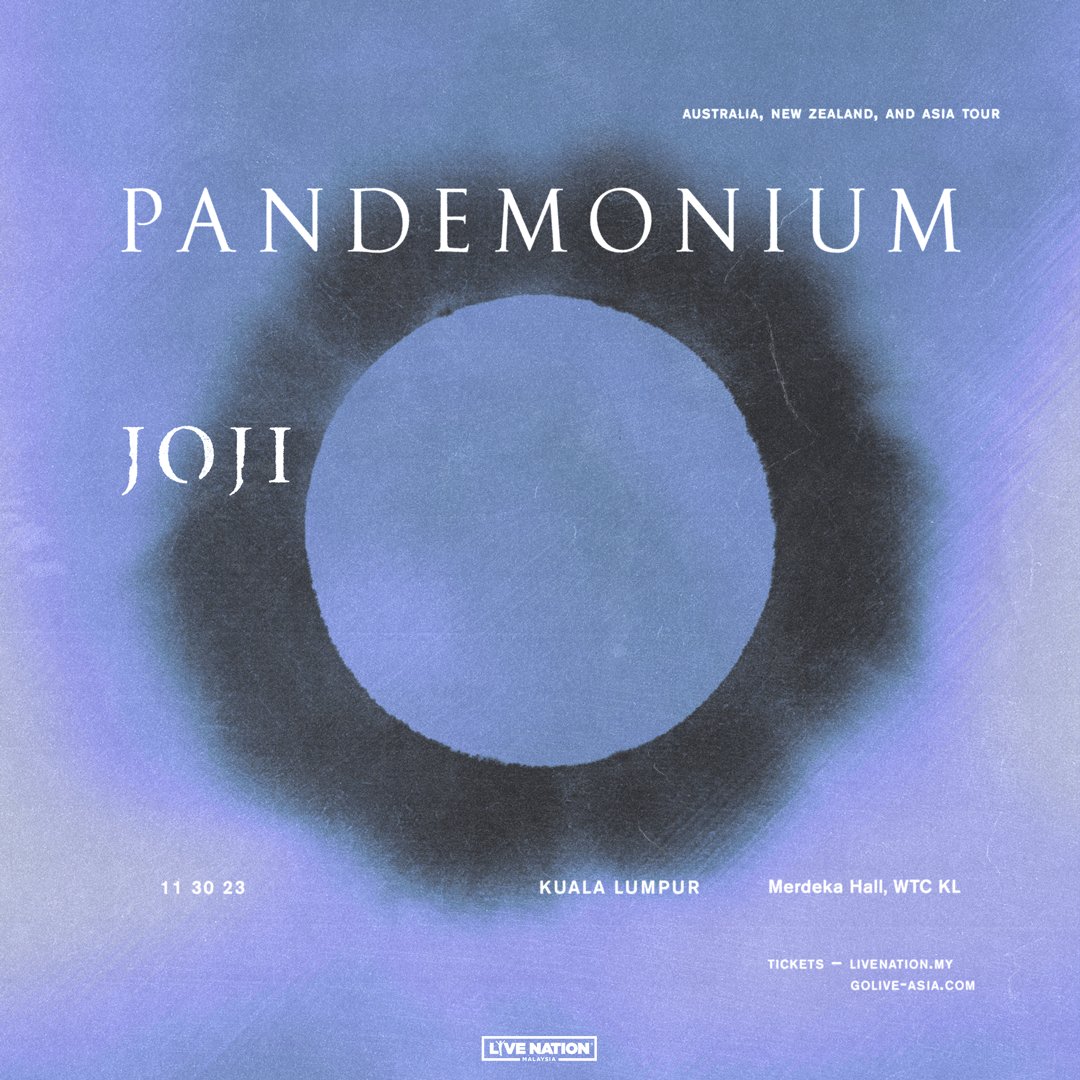 JOJI - Pandemonium - Asia Tour, Merdeka Hall, World Trade Centre, Kuala Lumpur (Tickets)