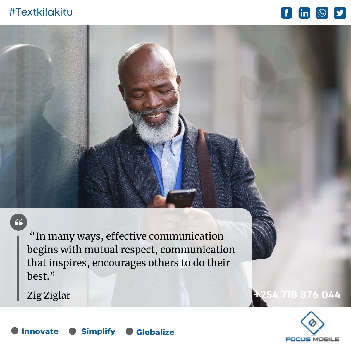 SMSLeopard's tweet photo. When communication is respectful, it creates a positive environment where people feel valued and heard, which in turn inspires them to do their best. #MondayMotivation #FocusMobile #SMSLeopard #branding #bulksmsreseller #promotionalsms #Kenya #Nairobi #bulksmsinKenya https://t.co/ZkrcCjyr80