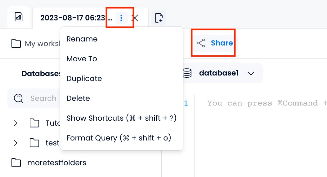 DatabendLabs's tweet photo. 🚀 Exciting Update from #DatabendCloud! 
🚀 Now, you can share your worksheets with others, making teamwork and analytics more efficient and collaborative! 
🤝Check out our documentation to learn more about managing worksheets: https://t.co/0Y4njrJyDn https://t.co/tkiFusVqbE