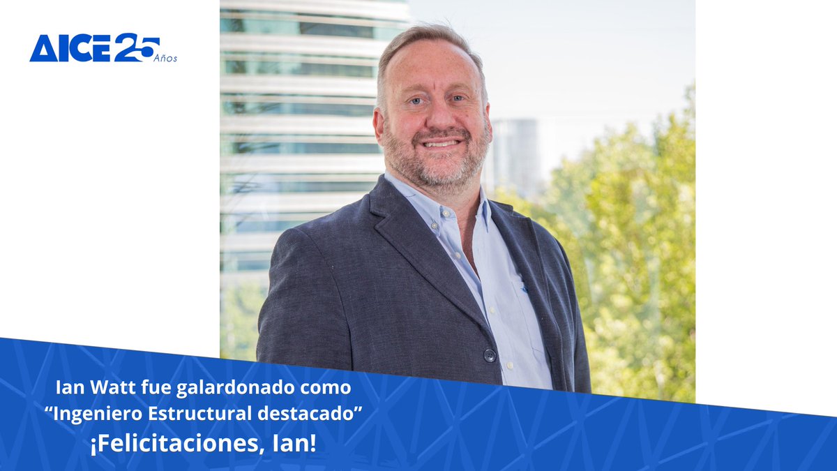 AICE (@aice_chile) on Twitter photo En la conmemoración de los 40 años del programa de postgrado de la Escuela de Ingeniería de la <a href="/ucatolica/">Universidad Católica</a> nuestro director y expresidente Ian Watt fue galardonado como “Ingeniero Estructural destacado”.
Como AICE nos sumamos al reconocimiento de un gran profesional 👏👏 En la conmemoración de los 40 años del programa de postgrado de la Escuela de Ingeniería de la <a href="/ucatolica/">Universidad Católica</a> nuestro director y expresidente Ian Watt fue galardonado como “Ingeniero Estructural destacado”.
Como AICE nos sumamos al reconocimiento de un gran profesional 👏👏
