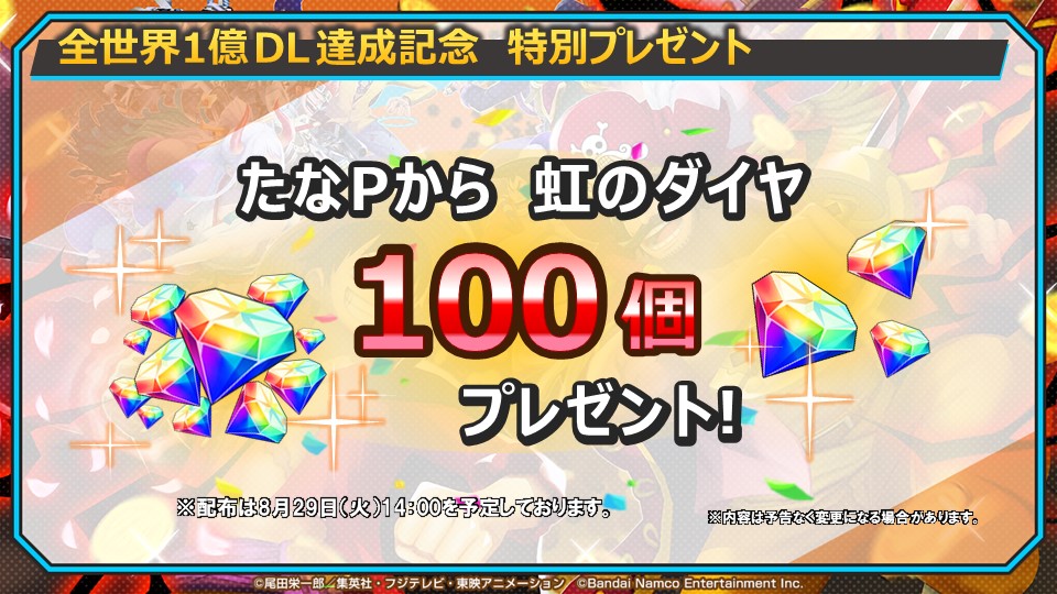 全世界1億ダウンロード突破！超感謝プロデューサーレター】 たなPから