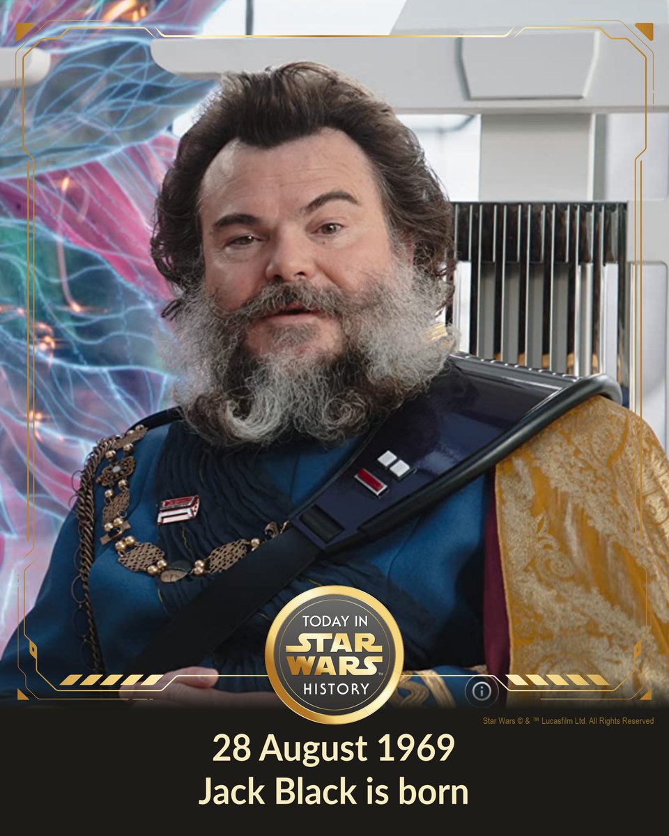 28 August 1969 #TodayinStarWarsHistory 'Let's address the bantha in the room. I was once a facilities planning officer during the war. And thanks to the New Republic Amnesty Program, I was able to help rebuild Plazir-15'  #CaptainBombardier #TheMandalorian #JackBlack