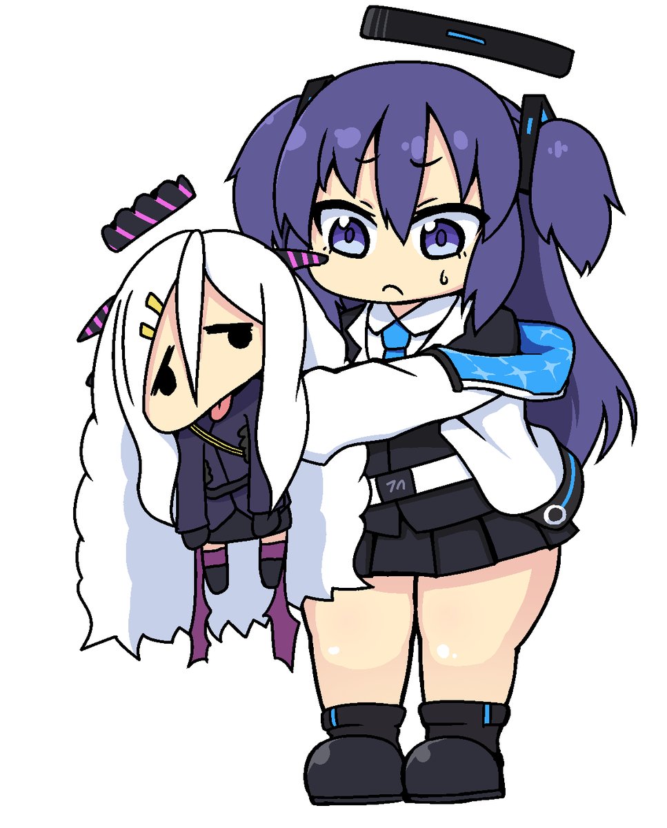 ブルアカ「コミケのグッズ用イラストの へばりヒナとユウカ。 落ちてたヒナを拾ったようです 」|閃光のイラスト