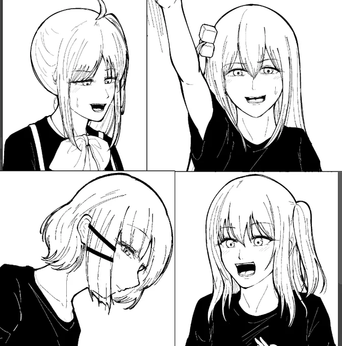 舞台ぼっちに情緒狂わされたせいで、アレ以降ぼざろキャラ描こうとすると舞台ビジュアルに寄っちゃう重篤な後遺症引き摺ってる 