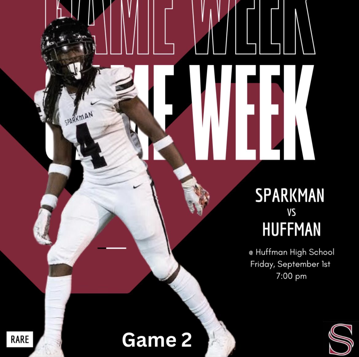 New week! New challenge! Best part about being 1-0 is having the opportunity to be 2-0! Let’s go!!! #RARE @SparkmanAD