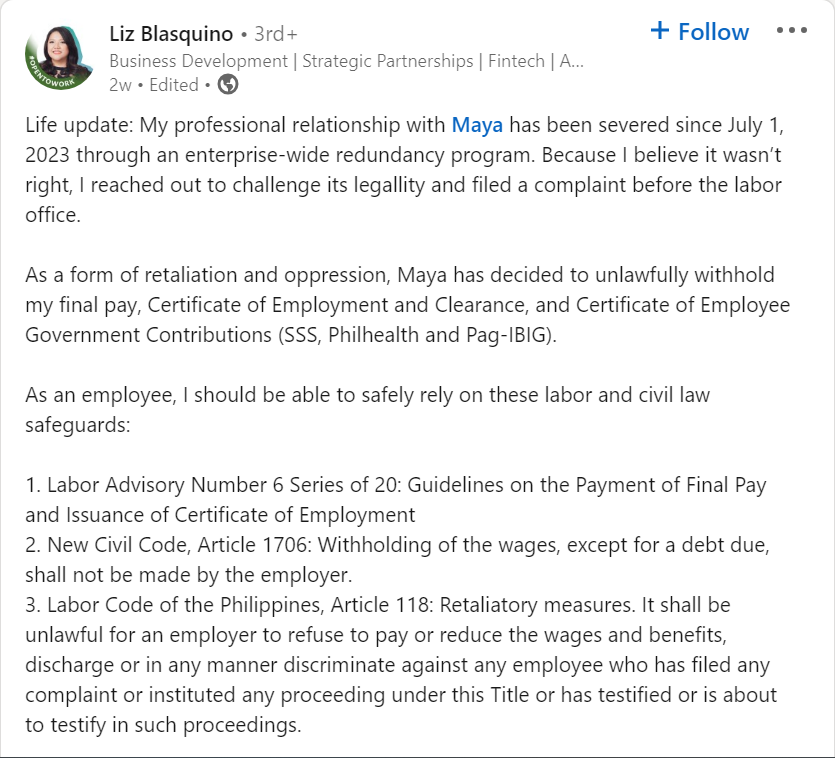 TROUBLE BREWING INSIDE MAYA BANK? 🧵

Two weeks ago, madaming balita na Maya was dominating the digital banking space with 61% of the market share.

So I find it weird to find out that Maya has been implementing a redundancy program despite allegedly growing.

#MayaProblems