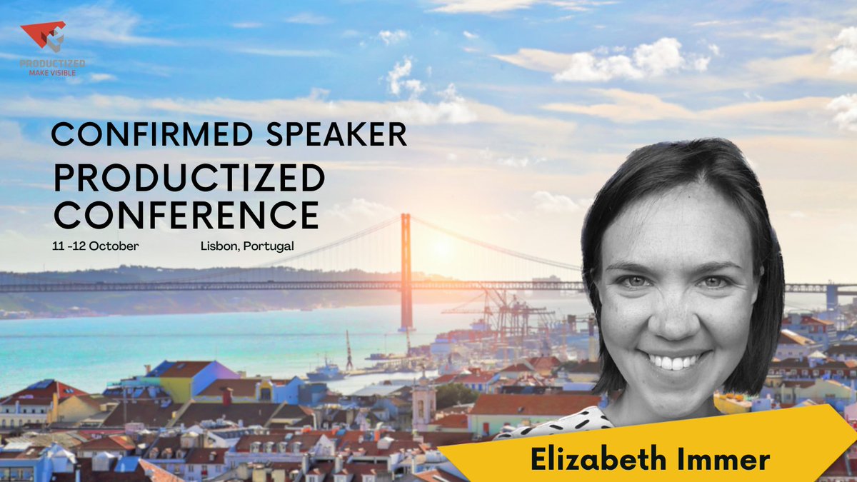 ProductizedConf's tweet image. 🌟Elizabeth Immer is the speaker announced this week. She is a Product and Design Leader.#Productized23 #SummerPosts #VacationVibes #BusinessInSummer