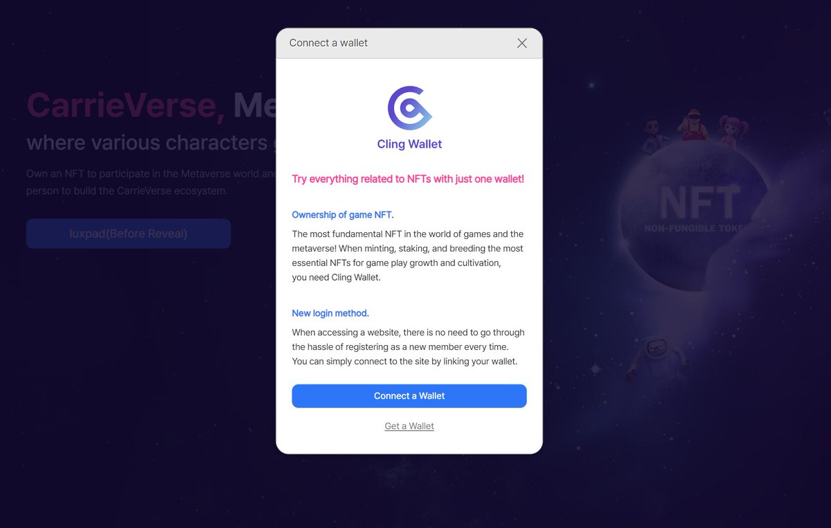How to exchange?

Did you get Celeb by playing @Carrieverse? Then log in to the web with the email you linked to Carrieverse, and then connect your cling wallet to the site below.

Link: w3con.carrieverse.io
