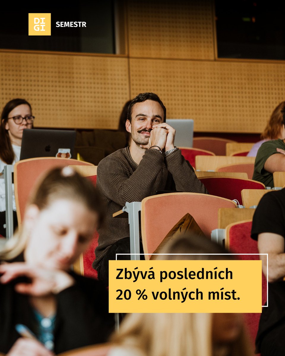 👀 Září už pomalu klepe na dveře a nám zbývá posledních 20 % volných míst na našem kurzu digitálního marketingu. Začínáme už 30. 9. na ČVUT v Praze. 🤔 Stíháš se přihlásit?
Více informací tady  digisemestr.cz.